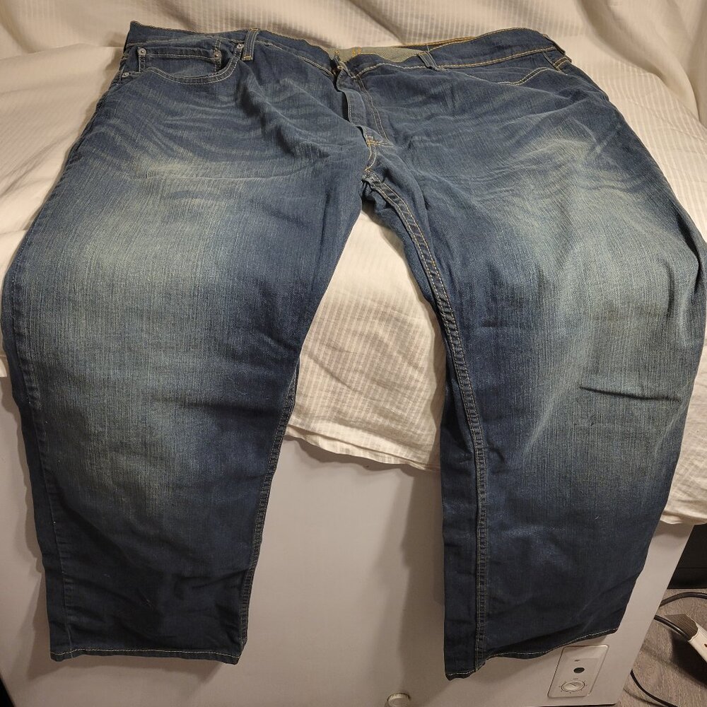Levis 559 Relaxed Straight Stretch Jeans Men's 44X32 Medium Wash Cotton Blend
